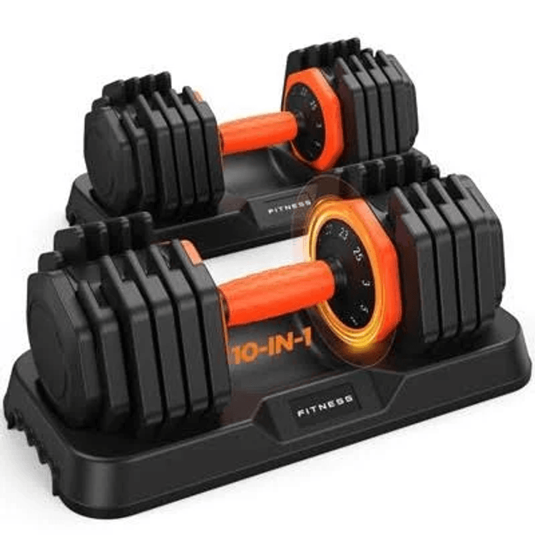 FEIERDUN Updated Adjustable Dumbbell Set of 2 50 lbs Weights Set with Storage Box