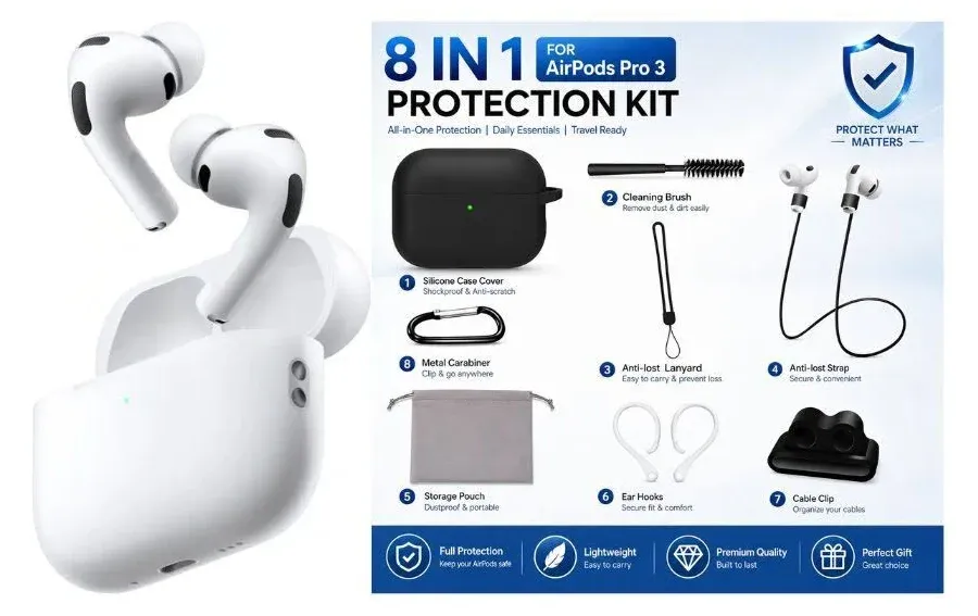 Apple AirPods Pro 3 Wireless Earbuds with Active Noise Cancellation