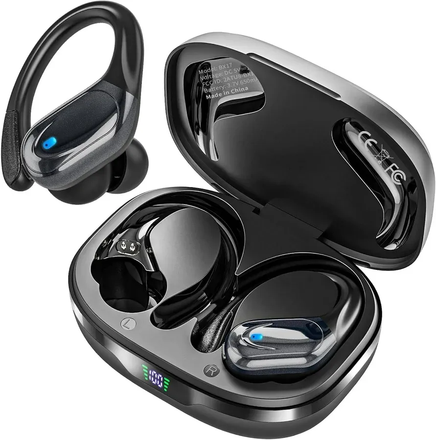 HAOYUYAN Wireless Earbuds, Sports Bluetooth Headphones, 80Hrs Playtime Ear Buds with LED Power Display