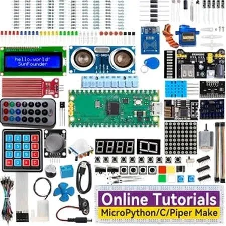 SunFounder Raspberry Pi Pico W Ultimate Starter Kit with Online Tutorials, RoHS Compliant, 450+